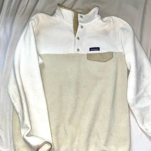 PATAGONIA Synchilla Snap-T Fleece Tan and White